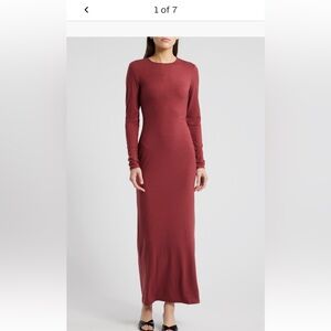 Reformation Tommie Long Sleeve Burgundy Dress